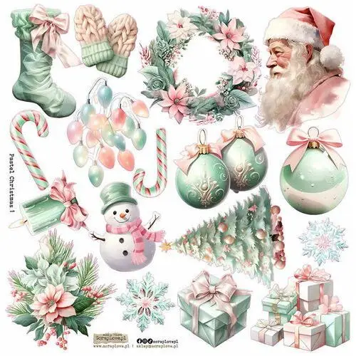 Naklejki papierowe 24x24 scraplove - pastel christmas 1 Scraplove.pl