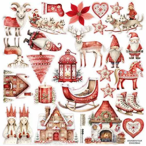 NAKLEJKI PAPIEROWE 24x24 ScrapLove - Scandinavian Christmas