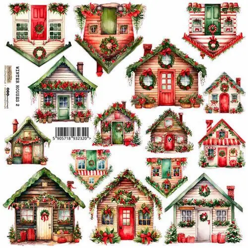 Scraplove.pl Naklejki papierowe 24x24 scraplove - winter houses 2