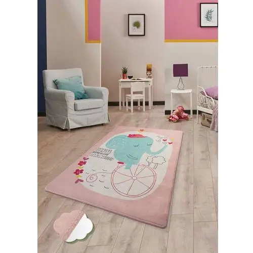SELSEY Dywan do pokoju dziecięcego Dinkley Słoń różowy 100x160 cm 2