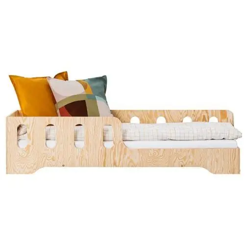 Selsey łóżko drewniane dla dziecka kyori z barierkami z wycięciami strona prawa 80x140 cm