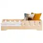 łóżko drewniane dla dziecka kyori z barierkami z wycięciami strona lewa 80x190 cm Selsey Sklep