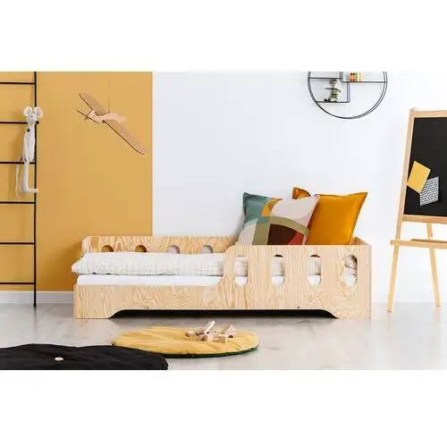 łóżko drewniane dla dziecka kyori z barierkami z wycięciami strona lewa 80x190 cm Selsey 2