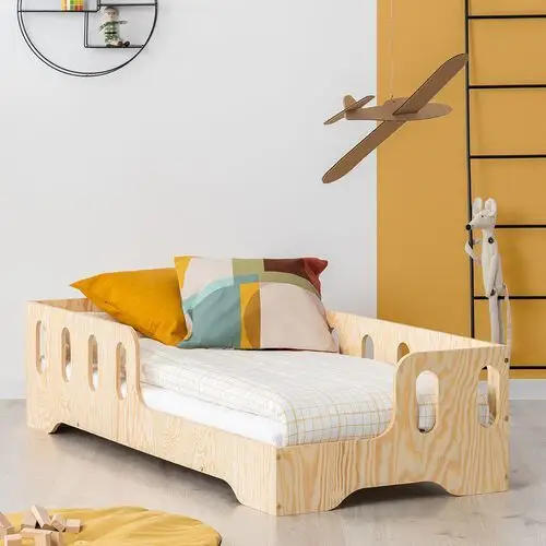 Selsey łóżko drewniane dla dziecka kyori z barierkami z wycięciami strona prawa 90x170 cm 2