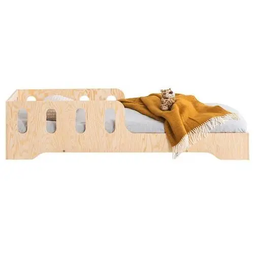 Selsey łóżko drewniane dla dziecka kyori z krótkimi barierkami z dziurami 80x150 cm