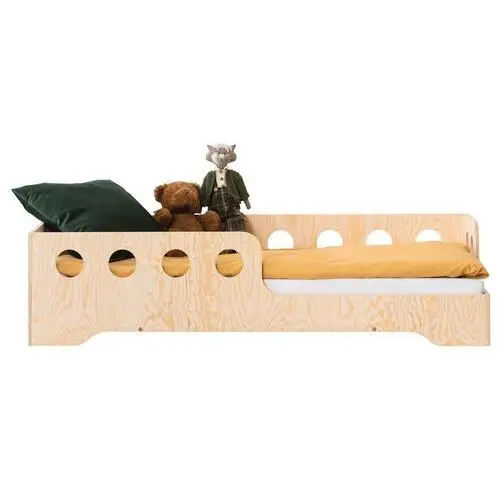 SELSEY Łóżko drewniane dla dziecka Kyori z ozdobnymi barierkami strona prawa 90x140 cm
