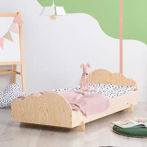 SELSEY Łóżko drewniane dla dziecka Kyori z zagłówkiem w kształcie chmury 80x170 cm 2