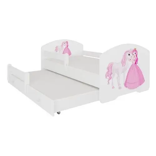 Selsey łóżko dziecięce podwójne blasius 160x80 cm księżniczka i koń z barierką