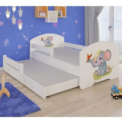 Selsey łóżko dziecięce podwójne blasius 160x80 cm słonik z barierką 2