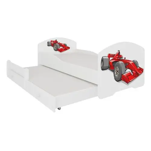 łóżko dziecięce podwójne blasius 160x80 cm z samochodem wyścigowym Selsey