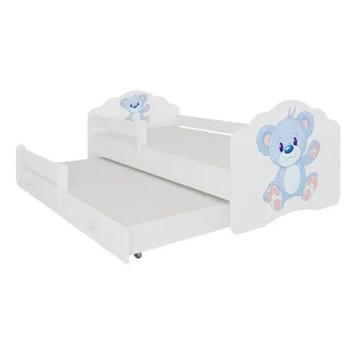 Selsey łóżko dziecięce podwójne ruhsen 160x80 cm niebieski miś z barierką