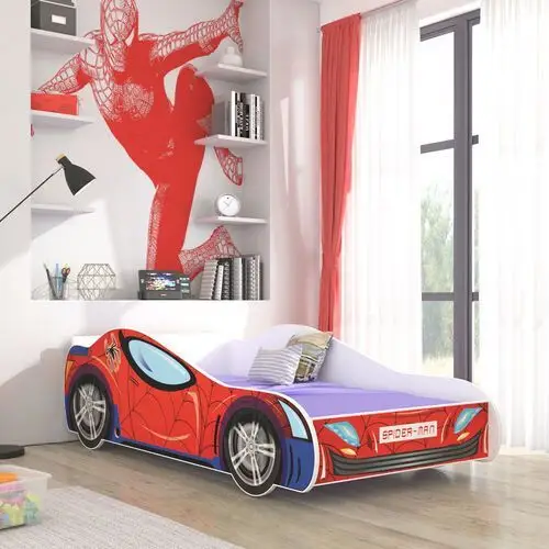 łóżko dziecięce tildora 160x80 cm w kształcie samochodu z led Selsey 2