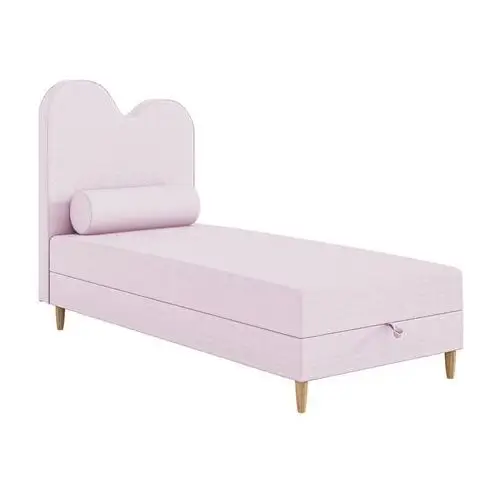 Selsey łóżko dziecięce z pojemnikiem i materacem 90x160 cm pandino różowe w tkaninie boucle