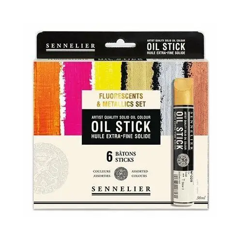 Sennelier Zestaw oil stick fluo & metallic, , 6 szt