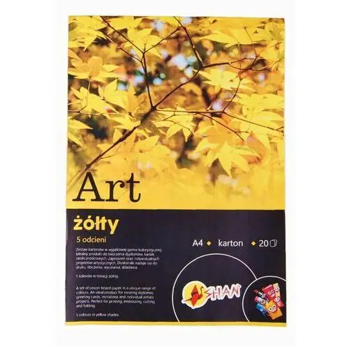 Blok kolorowy art żółty a4 20 ark Shan