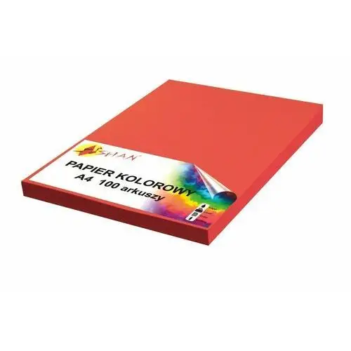 Papier kolorowy A4 120g czerwony jasny v2 100 arkuszy