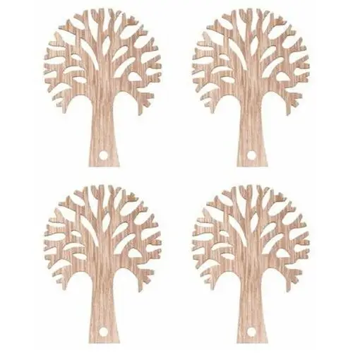 Drzewo Drewniane Dekoracyjne Decoupage 4 Szt