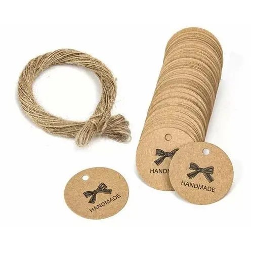 Etykieta tekturowa ze sznurkiem handmade 10 szt. Siima