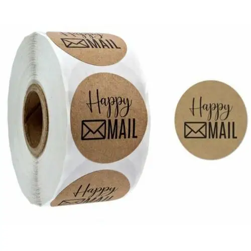 Naklejki Ozdobne Okrągłe Happy Mail 500 Szt