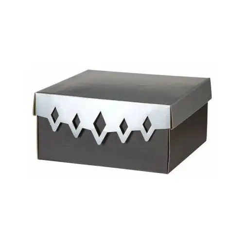 Pudełko ozdobne romby srebrno-czarne 200x200x100 Siima