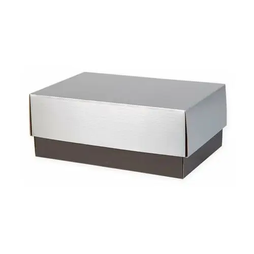 Pudełko z wieczkiem srebrno-czarne 320x220x130 Siima