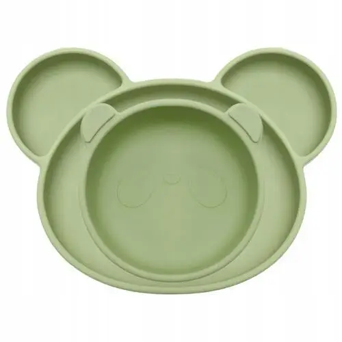 Silikonowe naczynia talerzyk z przyssawką+miseczka dla dzieci, Blw, zielony