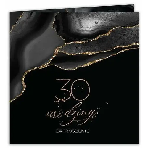 Sklepykoka Zaproszenia na 30 urodziny agat black 10szt (+koperty)