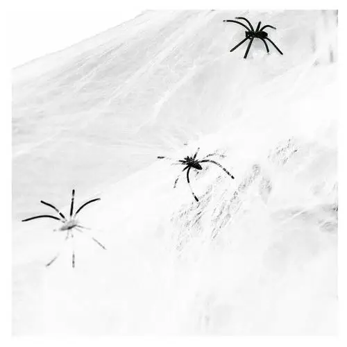Ozdoba na Halloween pajęczyna z 2 pająkami dekoracja sieć pajęcza 1,9 m