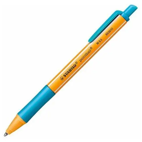 Długopis pointball turkusowy STABILO 6030-51, kolor niebieski