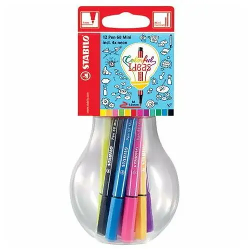 Flamastry pen 68 mini colorful ideas, opakowanie z zawieszką 12 sztuk Stabilo