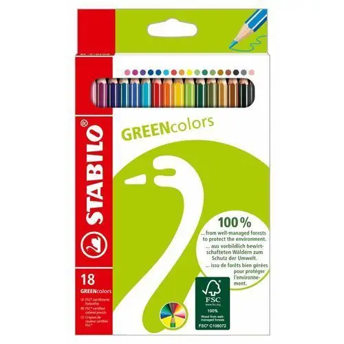 Stabilo Kredki ołówkowe greencolors, 18 kolorów
