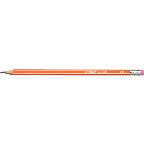 Stabilo , ołówek drewniany 160 2b z gumką, pomarańczowy