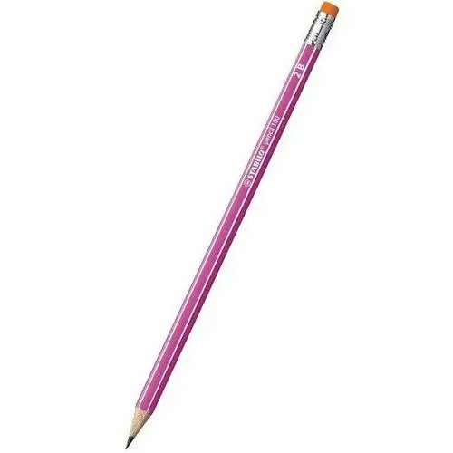Stabilo, ołówek drewniany 160 2B z gumką, różowy