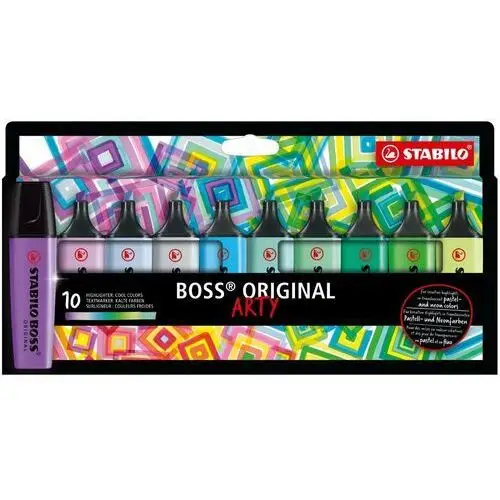 Zakreślacze Boss Arty 10-Kol. Cool Colors, Stabilo