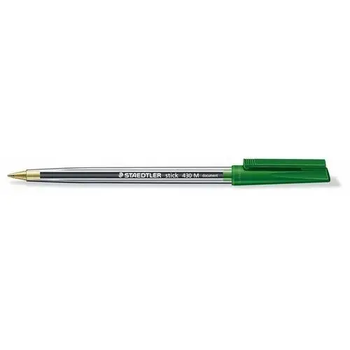 Staedtler, Długopis trójkątny ze skuwką z klipsem, M, zielony