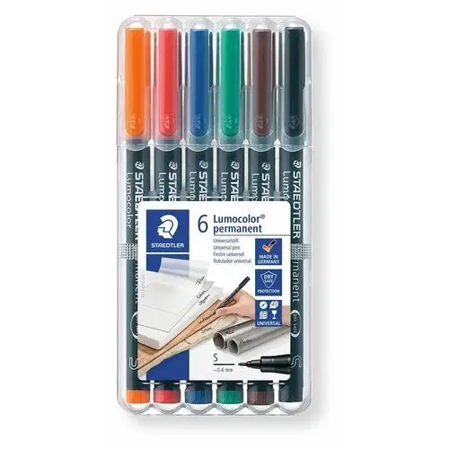 Foliopisy kolorowe 6 szt permanentne S Lumocolor Staedtler