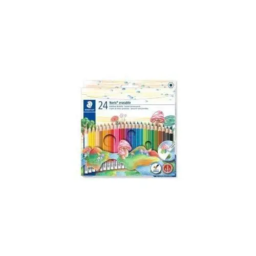 Staedtler kredki ołówkowe noris club, sześciokątne, usuwalne, 24 kolory, z gumką 24 kolorów