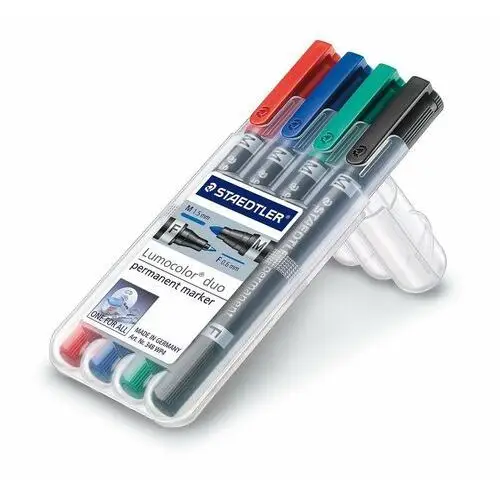 Staedtler , pisaki dwustronne lumocolor duo, f,m, wodoodporne, kolory 4, w etui