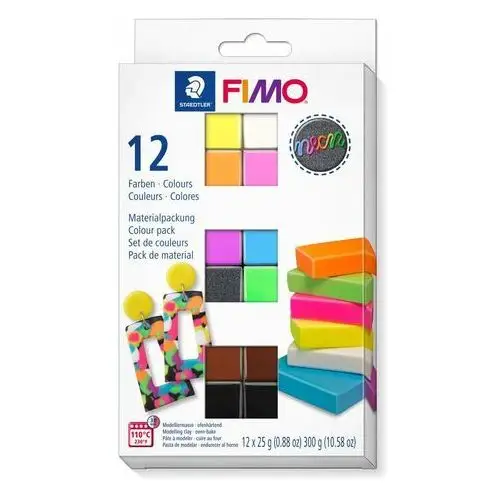 Staedtler Zestaw masy termoutwardzalnej fimo soft kolory neon 12x25g