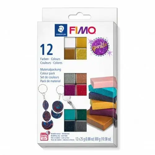 Zestaw masy termoutwardzalnej Fimo Sparkle 12x25g Staedtler