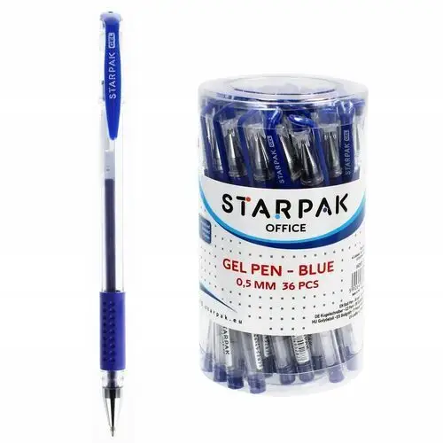 Długopis Gelowy Z Gripem Niebieskie A 36szt. Tuba Starpak 447844
