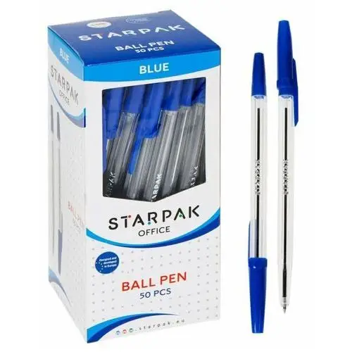 Długopis Zamykany Cristal Niebieskie 50 Sztuk Starpak 144357