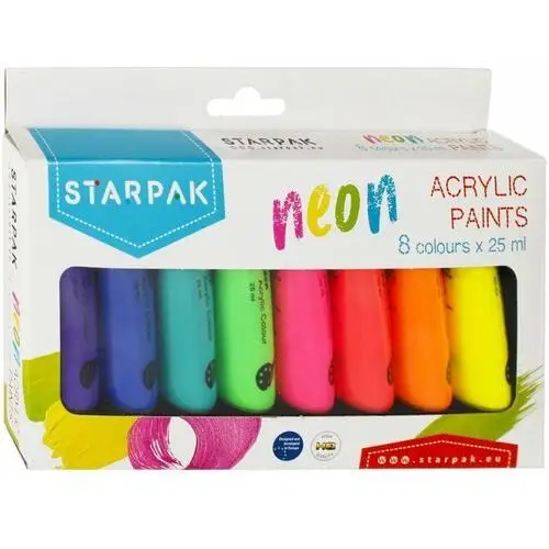 Farby Akrylowe 8 Kolorów 25ml Neonowe Starpak 484981
