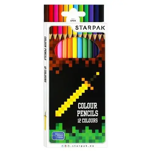 Kredki Ołówkowe Pixel Game 12 Kolorów