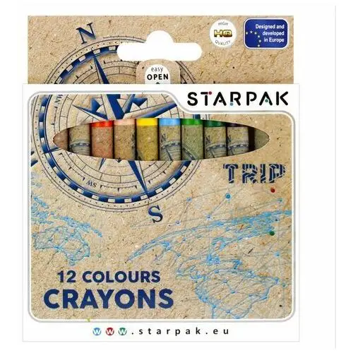 Starpak , kredki woskowe 12 kolorów trip 490951