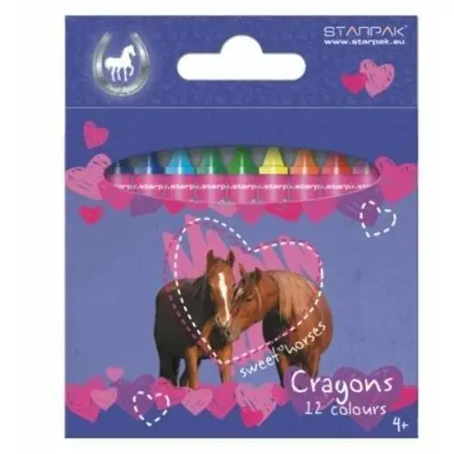 Starpak Kredki woskowe, horses, 12 kolorów
