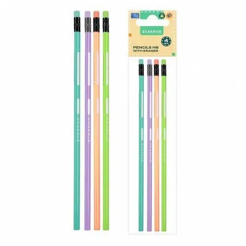 Starpak Ołówek z gumką hb trójkątny pastelowy op. 4 szt. 536335