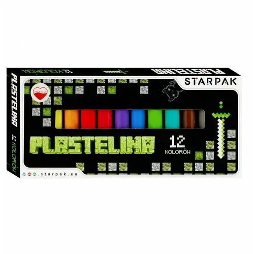 Plastelina 12 kolorów pixel game 536885 Starpak