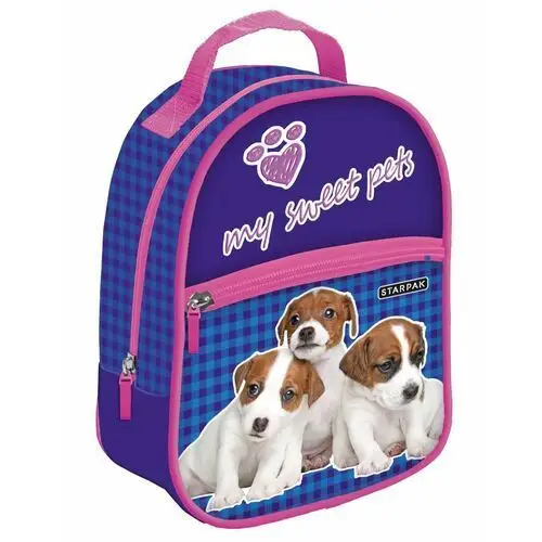 Starpak Plecak dla przedszkolaka dziewczynki fioletowy pies jednokomorowy