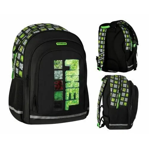 Starpak Plecak szkolny pixel zielony dla chłopaka klasa 1-3